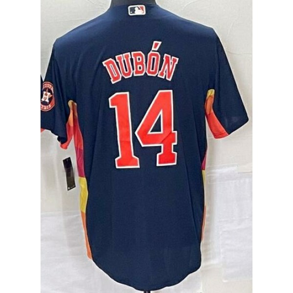 H.Astros #14 Mauricio Dubón Navy Stitched Jersey