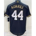 H.Astros #44 Yordan Alvarez Black Gold Stitched Jersey