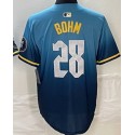 P.Phillies #28 Alec Bohm Blue City Connect Stitched Jersey