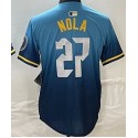 P.Phillies #27 Aaron Nola Blue City Connect Stitched Jersey