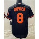 B.Orioles #8 Cal Ripken Jr. Black Stitched Jersey