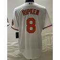 B.Orioles #8 Cal Ripken Jr. White Stitched Jersey