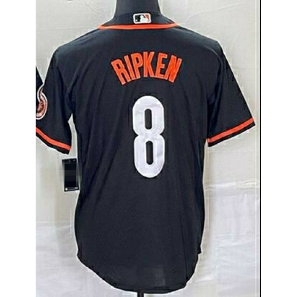 B.Orioles #8 Cal Ripken Jr. Black City Connect Stitched Jersey