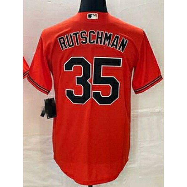 B.Orioles #35 Adley Rutschman Orange Stitched Jersey