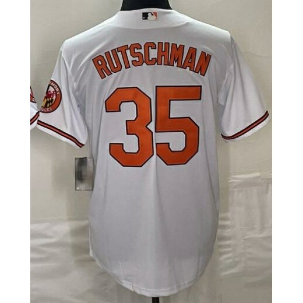 B.Orioles #35 Adley Rutschman White Stitched Jersey