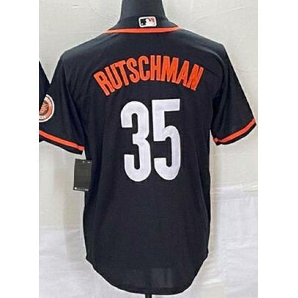 B.Orioles #35 Adley Rutschman Black City Connect Stitched Jersey