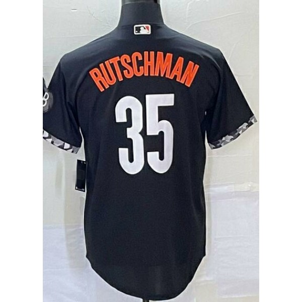 B.Orioles #35 Adley Rutschman Black-1 City Connect Stitched Jersey