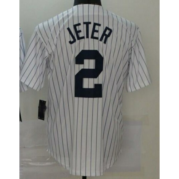 NY.Yankees #2 Derek Jeter White Stitched Jersey