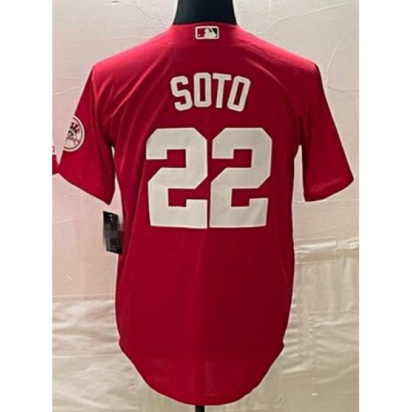 NY.Yankees #22 Juan Soto Red Stitched Jersey