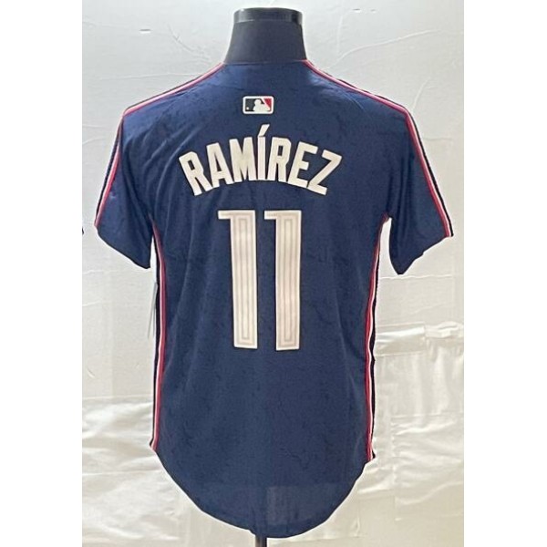 C.GUARDIANS #11 José Ramírez Navy City Connect Stitched Jersey