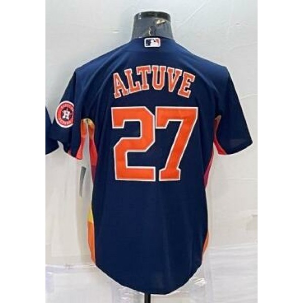 H.Astros #27 Jose Altuve Navy Stitched Jersey