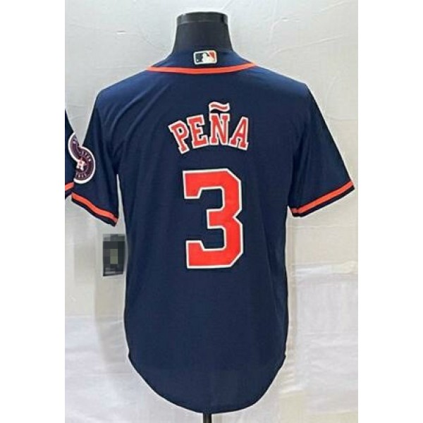 H.Astros #3 Jeremy Peña Navy Stitched Jersey