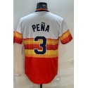 H.Astros #3 Jeremy Peña Orange Rainbow Stitched Jersey