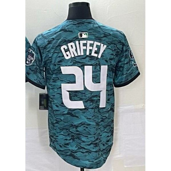 S.Mariners #24 Ken Griffey Jr. Teal Stitched Jersey