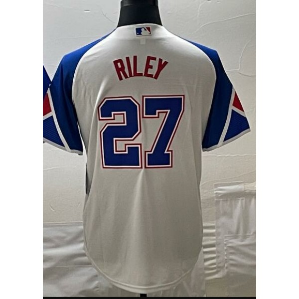 A.Braves #27 Austin Riley White City Connect Stitched Jersey