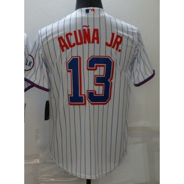 A.Braves #13 Ronald Acuña Jr. White City Connect Stitched Jersey