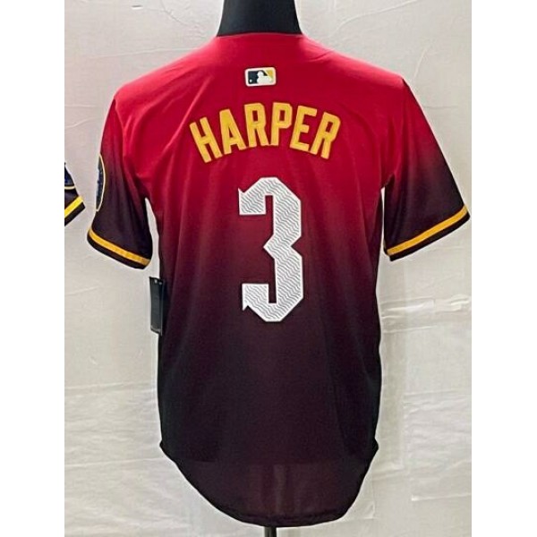 P.Phillies #3 Bryce Harper Red City Connect Stitched Jersey