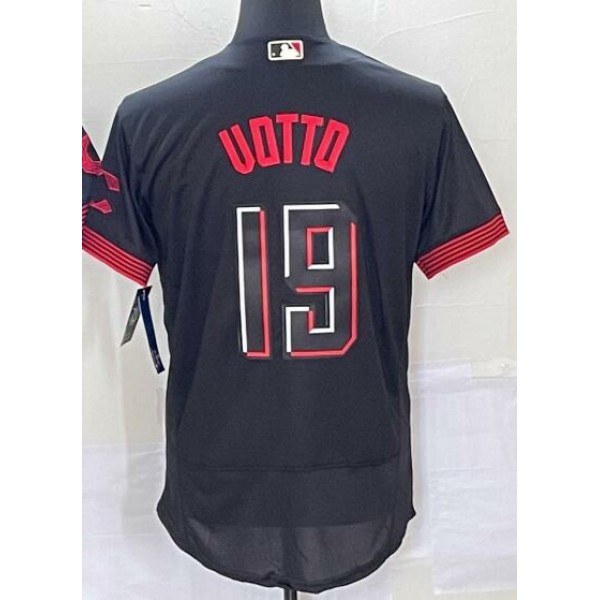 C.Reds #19 Joey Votto Black City Connect Stitched jersey