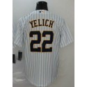 M.Brewers #22 Christian Yelich White-1 Stitched Jersey