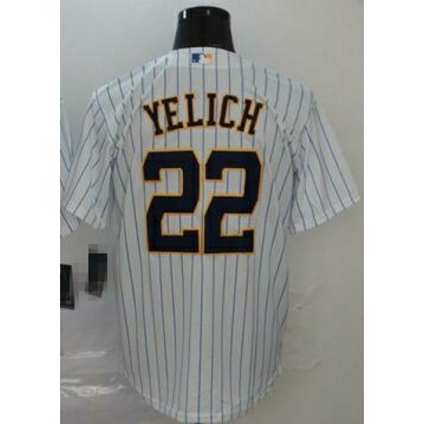 M.Brewers #22 Christian Yelich White-1 Stitched Jersey