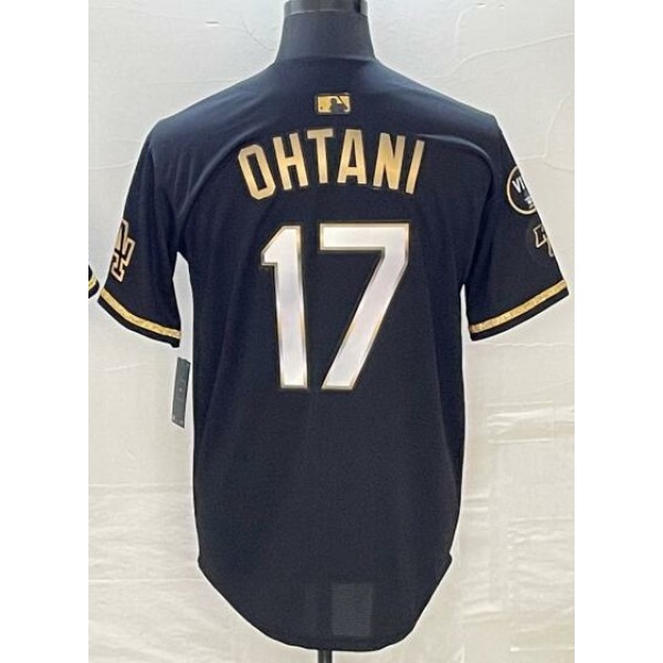 LA.Dodgers #17 Shohei Ohtani Black/Gold Stitched Jersey