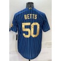 LA.Dodgers #50 Mookie Betts Navy Gold Stitched Jersey