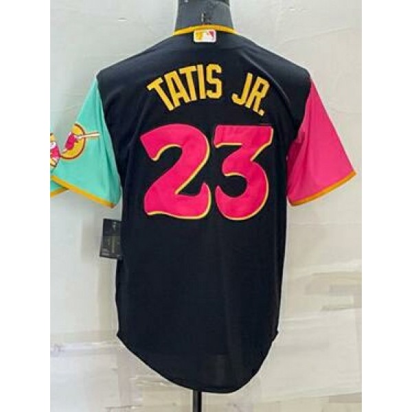 SD.Padres #23 Fernando Tatis Jr. Black City Connect Stitched Jersey