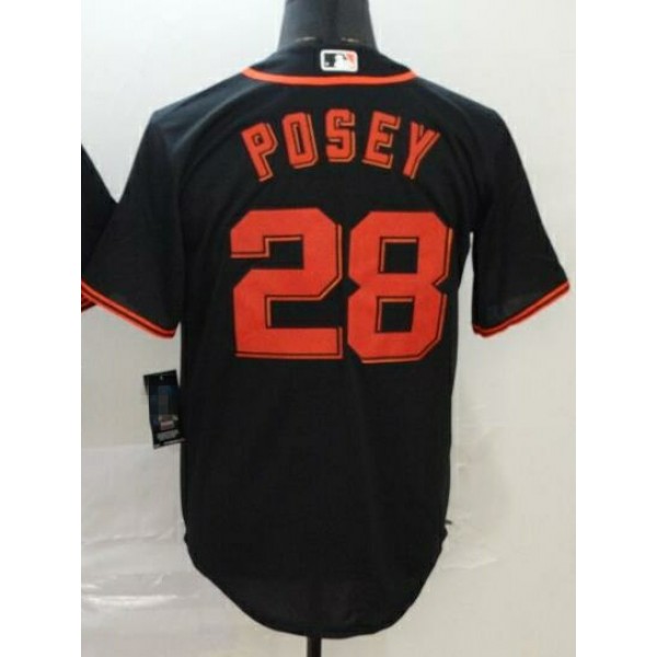 SF.Giants #28 Buster Posey Black Stitched Jersey