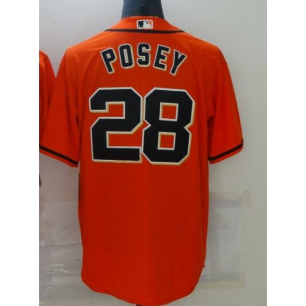 SF.Giants #28 Buster Posey Orange Stitched Jersey