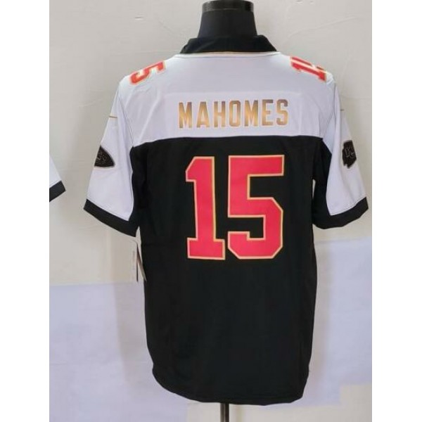 KC.Chiefs #15 Patrick Mahomes Black White Stitched jersey