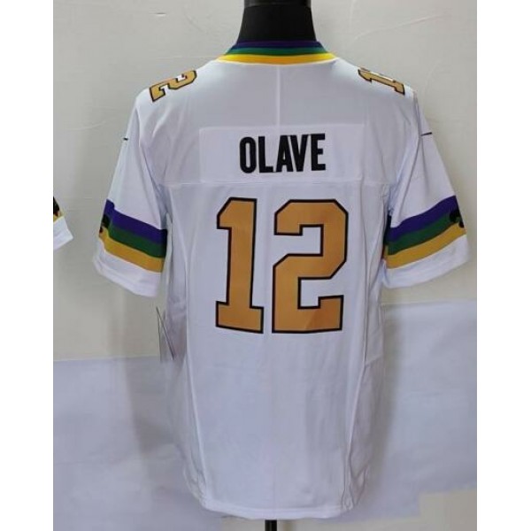 NO.Saints #12 Chris Olave White-1 Stitched jersey