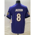 B.Ravens #8 Lamar Jackson Purple-1 Stitched jersey