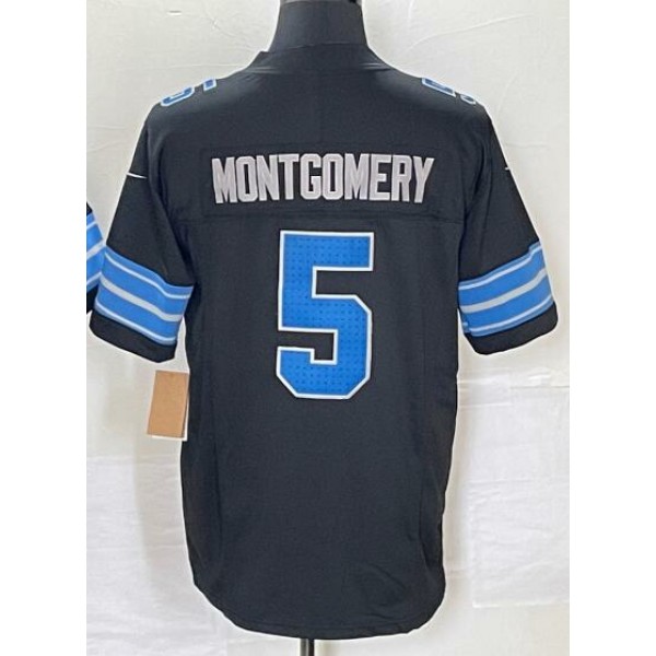 D.Lions #5 David Montgomery Black-1 Stitched jersey