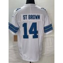 D.Lions #14 Amon-Ra St. Brown White-1 Stitched jersey