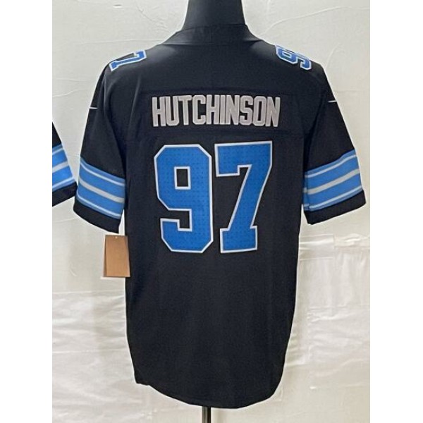 D.Lions #97 Aidan Hutchinson Black-1 Stitched jersey