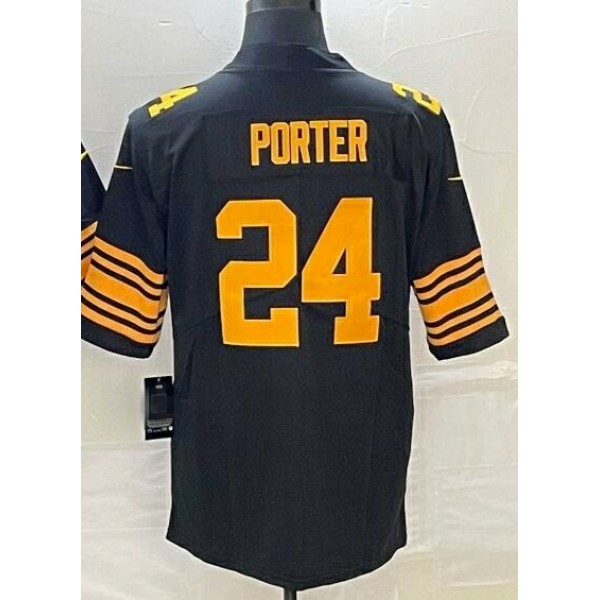 P.Steelers #24 Joey Porter Jr. Black Stitched jersey