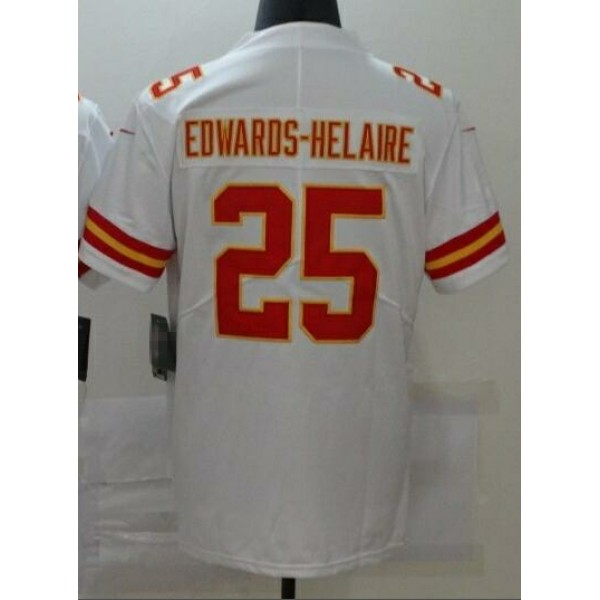 KC.Chiefs #25 Clyde Edwards-Helaire White Stitched jersey