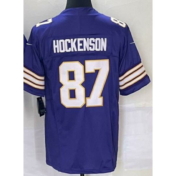 MN.Vikings #87 T.J. Hockenson Purple-1 F.U.S.E. Stitched jersey