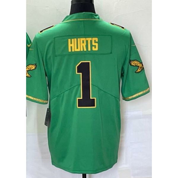 P.Eagles #1 Jalen Hurts Green-1 F.U.S.E. Stitched jersey