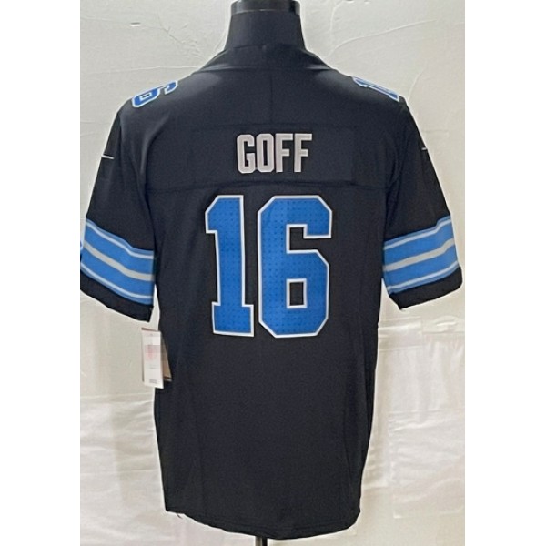 D.Lions #16 Jared Goff Black F.U.S.E. Stitched Jersey