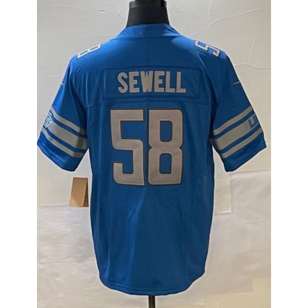 D.Lions #58 Penei Sewell Blue Stitched jersey