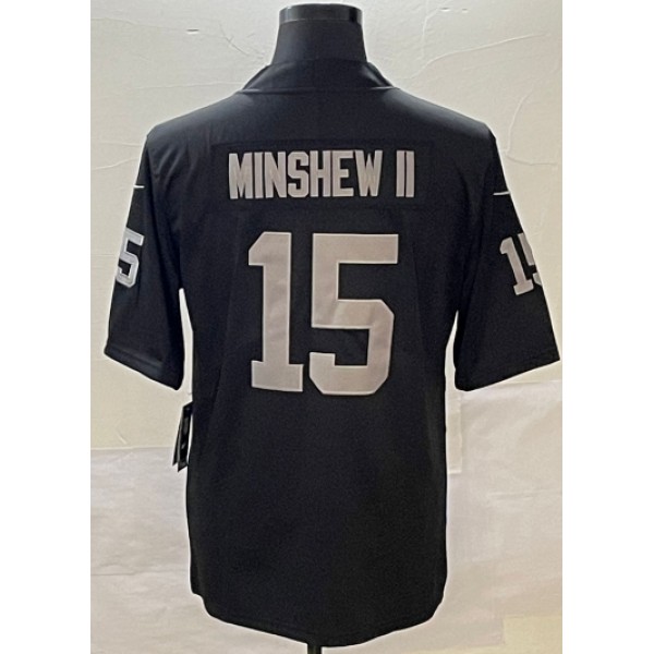 L.Raiders #15 Gardner Minshew II Black Stitched Jersey