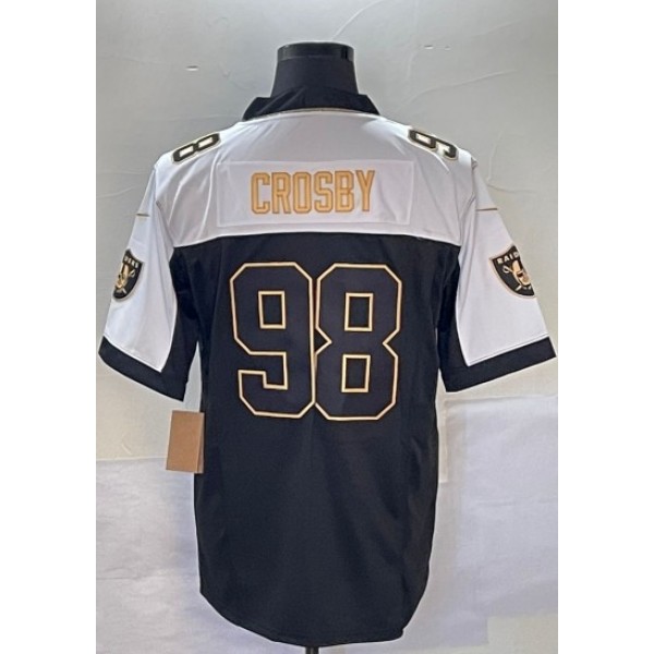 L.Raiders #98 Maxx Crosby White Black jersey