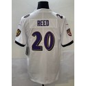 B.Ravens #20 Ed Reed White Stitched Jersey