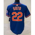 NY. Mets #22 Juan Soto Blue Stitched Jersey