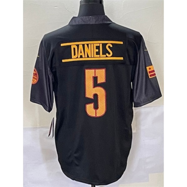 W.Commanders #5 Jayden Daniels Black F.U.S.E. Stitched jersey