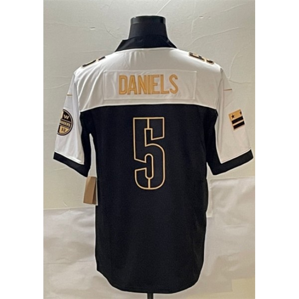 W.Commanders #5 Jayden Daniels White Black Stitched jersey