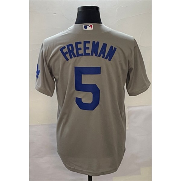 LA.Dodgers #5 Freddie Freeman Gray Stitched Jersey