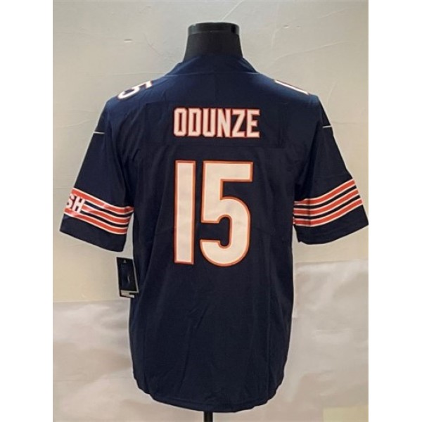 C.Bears #15 Rome Odunze Navy Stitched Jersey