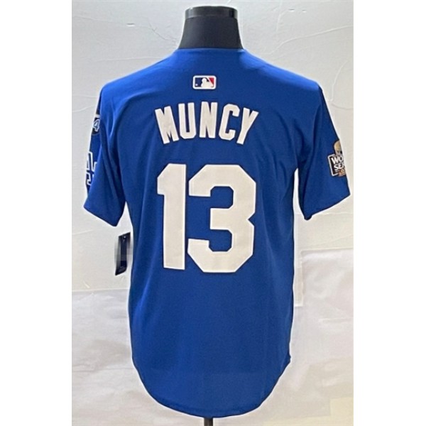 LA.Dodgers #13 Max Muncy Royal Stitched Jersey